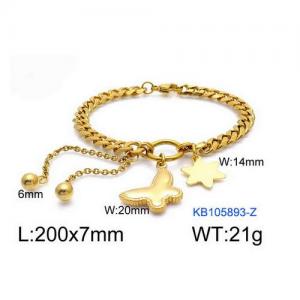 Stainless Steel Gold-plating Bracelet - KB105893-Z