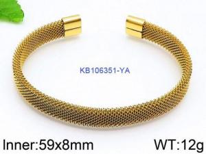 Stainless Steel Gold-plating Bangle - KB106351-YA