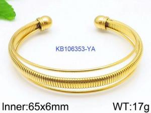Stainless Steel Gold-plating Bangle - KB106353-YA