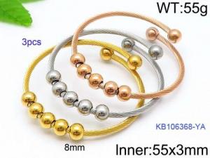 Stainless Steel Wire Bangle - KB106368-YA