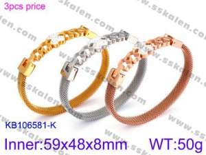 Stainless Steel Stone Bangle - KB106581-K