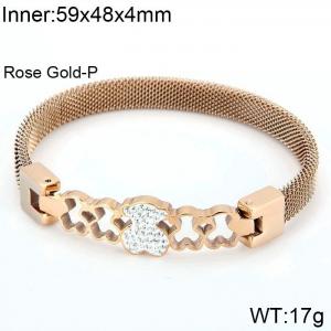 Stainless Steel Stone Bangle - KB106584-K