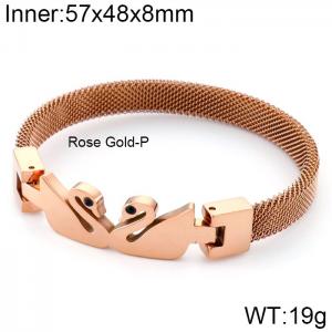 Stainless Steel Rose Gold-plating Bangle - KB106610-K