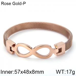 Stainless Steel Rose Gold-plating Bangle - KB106617-K