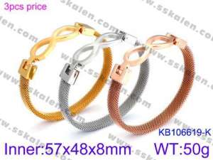 Stainless Steel Gold-plating Bangle - KB106619-K