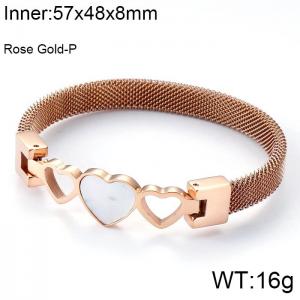 Stainless Steel Rose Gold-plating Bangle - KB106623-K