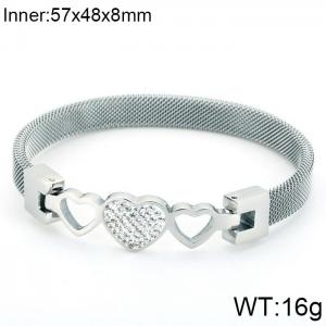 Stainless Steel Stone Bangle - KB106624-K