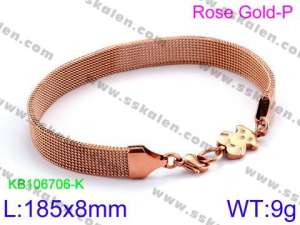 Stainless Steel Rose Gold-plating Bracelet - KB106706-K