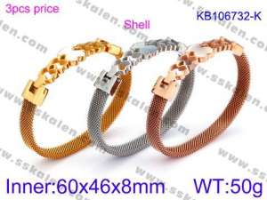 Stainless Steel Gold-plating Bangle - KB106732-K