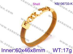 Stainless Steel Gold-plating Bangle - KB106733-K