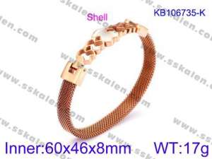 Stainless Steel Rose Gold-plating Bangle - KB106735-K