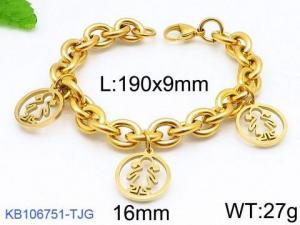 Stainless Steel Gold-plating Bracelet - KB106751-TJG