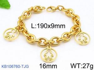 Stainless Steel Gold-plating Bracelet - KB106760-TJG