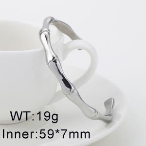 Light luxury C-shaped luxury retro bamboo bracelet Stainless Steel Bangle - KB107374-K