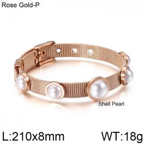 Stainless Steel Rose Gold-plating Bracelet - KB107500-K