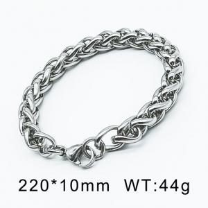 Steel Silver Colorl Basket Chain Dragon Bone Chain Bracelet For Men Hiphop - KB107548-Z