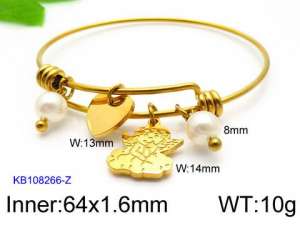 Stainless Steel Gold-plating Bangle - KB108266-Z