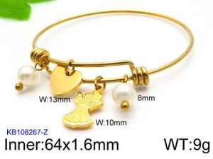 Stainless Steel Gold-plating Bangle - KB108267-Z