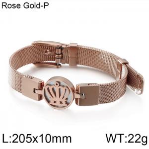 Stainless Steel Rose Gold-plating Bracelet - KB108625-K