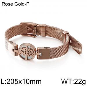 Stainless Steel Rose Gold-plating Bracelet - KB108633-K