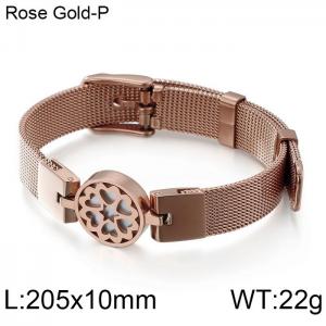 Stainless Steel Rose Gold-plating Bracelet - KB108637-K