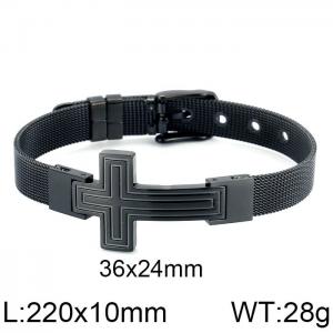 Stainless Steel Black-plating Bracelet - KB108646-K