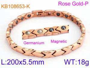 Stainless Steel Rose Gold-plating Bracelet - KB108653-K