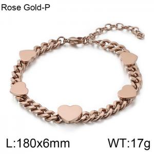 Stainless Steel Rose Gold-plating Bracelet - KB108656-K