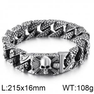 Stainless Skull Bracelet - KB109006-BD