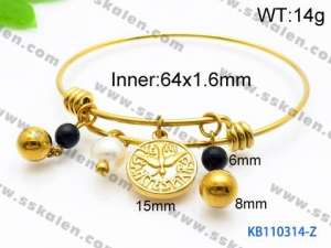 Stainless Steel Gold-plating Bangle - KB110314-Z