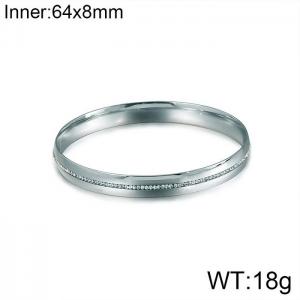 Stainless Steel Stone Bangle - KB110535-K