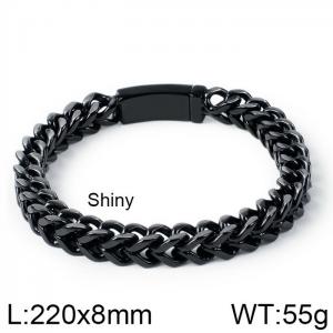 Stainless Steel Black-plating Bracelet - KB110828-K