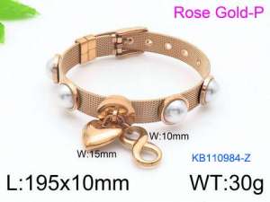 Stainless Steel Rose Gold-plating Bracelet - KB110984-Z