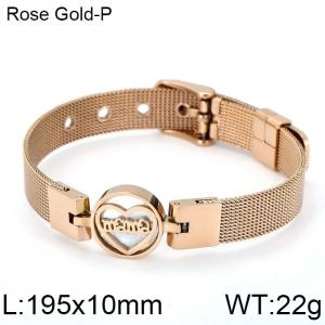 Stainless Steel Rose Gold-plating Bracelet（Mother's Day） - KB111124-K