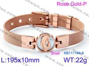 Stainless Steel Rose Gold-plating Bracelet - KB111144-K