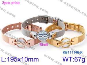 Stainless Steel Rose Gold-plating Bracelet - KB111146-K