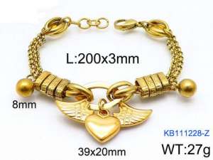 Stainless Steel Gold-plating Bracelet - KB111228-Z