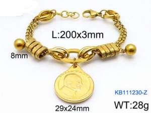 Stainless Steel Gold-plating Bracelet - KB111230-Z
