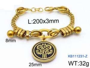 Stainless Steel Gold-plating Bracelet - KB111231-Z