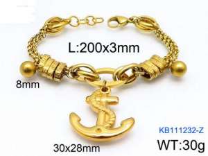 Stainless Steel Gold-plating Bracelet - KB111232-Z