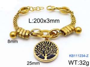 Stainless Steel Gold-plating Bracelet - KB111234-Z