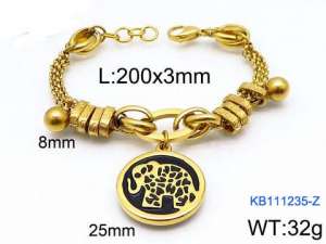 Stainless Steel Gold-plating Bracelet - KB111235-Z