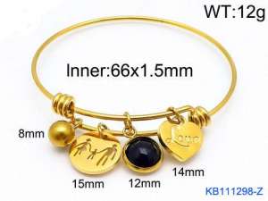 Stainless Steel Gold-plating Bangle - KB111298-Z