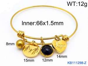 Stainless Steel Gold-plating Bangle - KB111298-Z