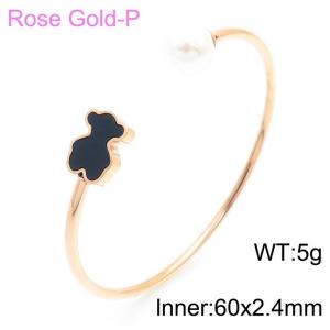 Stainless Steel Rose Gold-plating Bangle - KB112062-GC