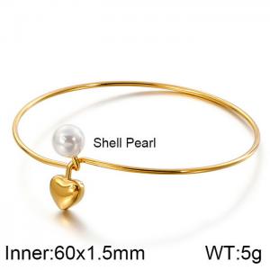 Stainless Steel Gold-plating Bangle - KB112406-K