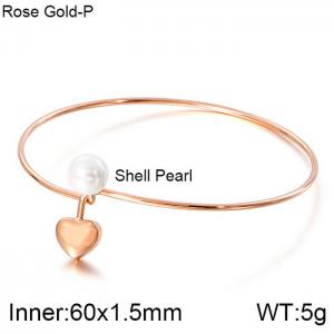 Stainless Steel Rose Gold-plating Bangle - KB112408-K