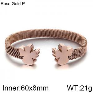 Stainless Steel Rose Gold-plating Bangle - KB112411-K