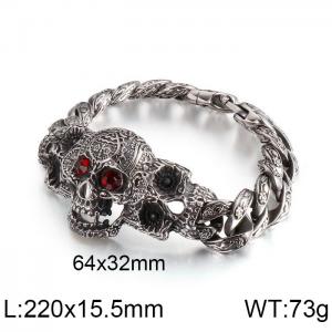 Stainless Skull Bracelet - KB112525-BD