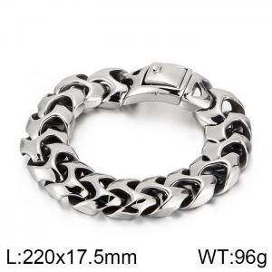 Powerful punk style vacuum plated keel chain square buckle men's wristband - KB112527-BD-210